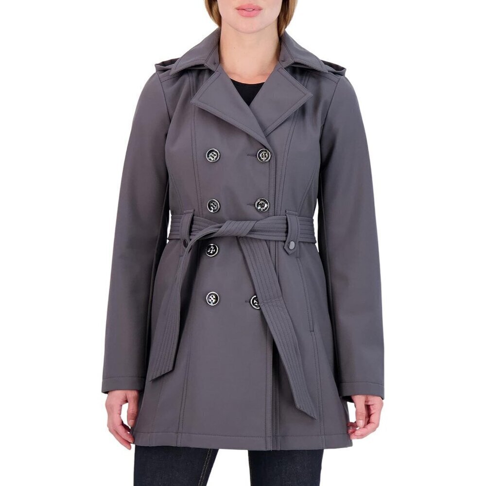 🆕Women's Graphite Soft Shell Trench Coat with Detachable Hood